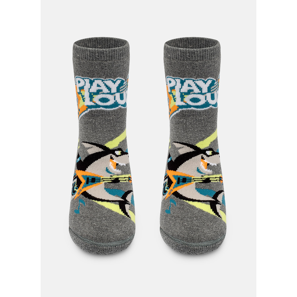 Meia Soquete Com Sola Emborrachada Menino Teen Tubrão Music – Puket