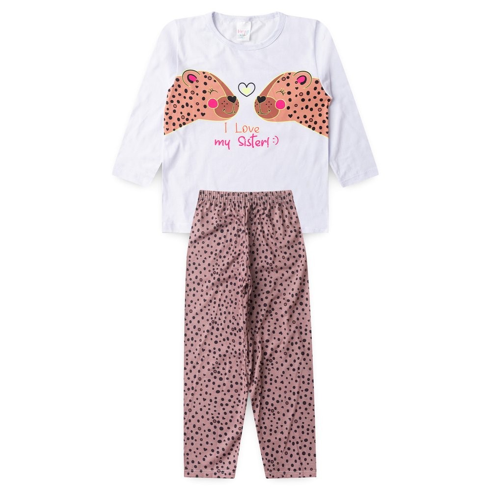 Pijama Infantil Feminino Inverno I Love BRILHA NO ESCURO