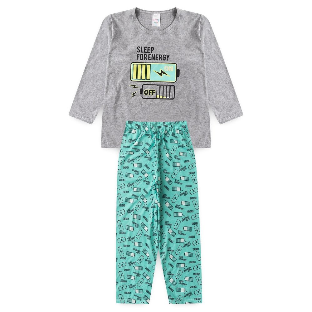 Pijama Infantil Masculino Inverno Energy BRILHA NO ESCURO