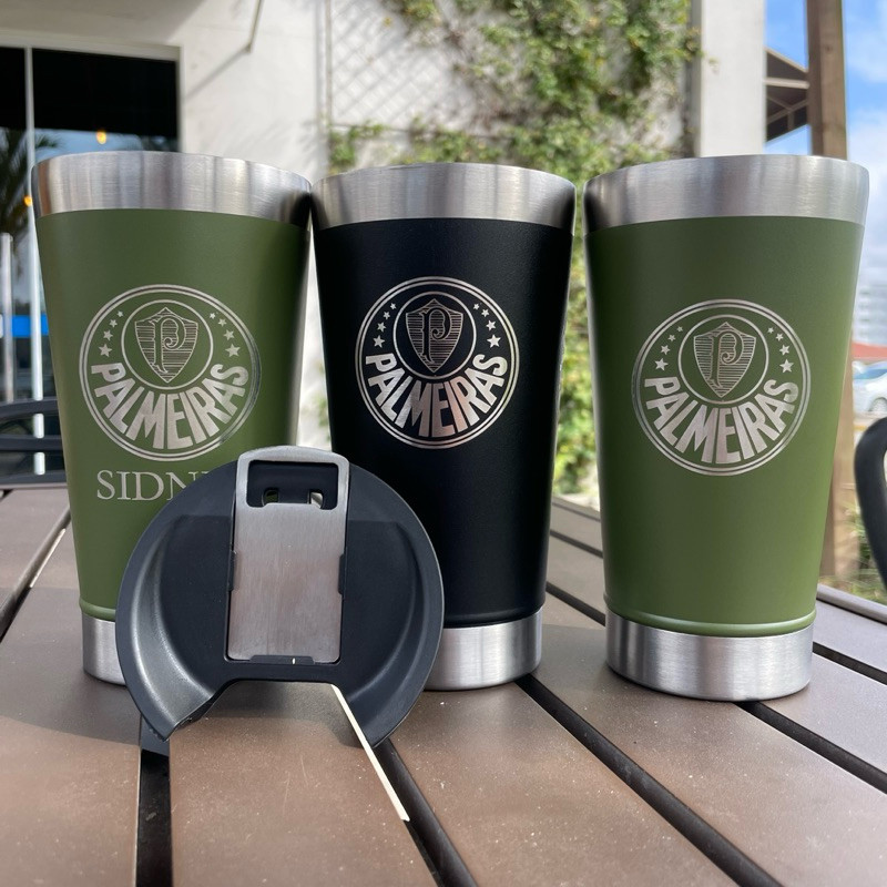 Copo Inox 473ml Personalizado com Time e Nome