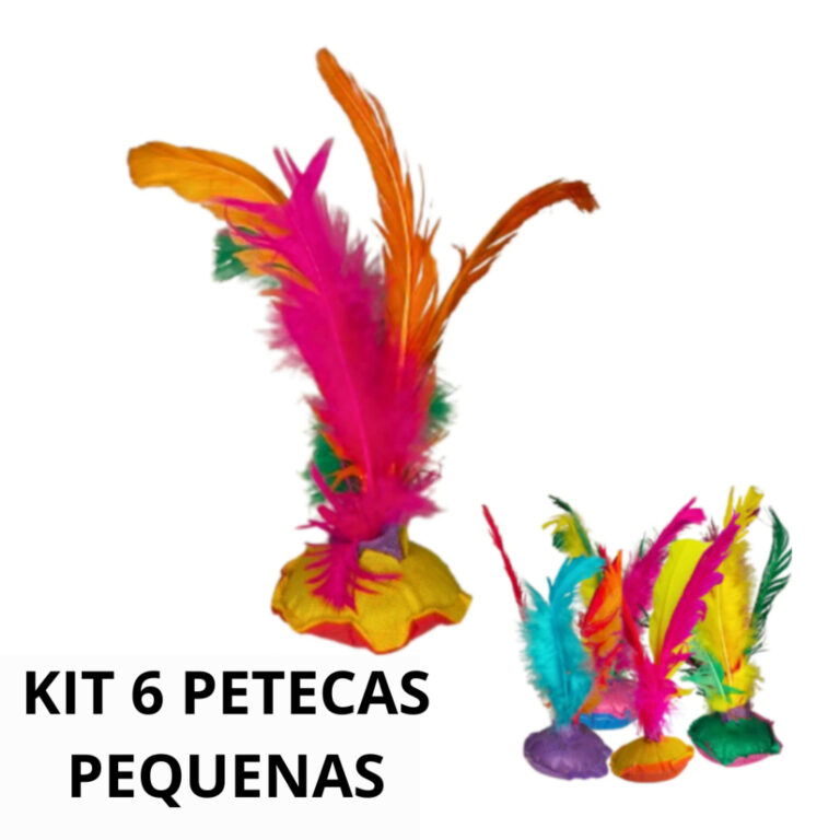 Kit com 6 unidades de Peteca pequena com Penas Col
