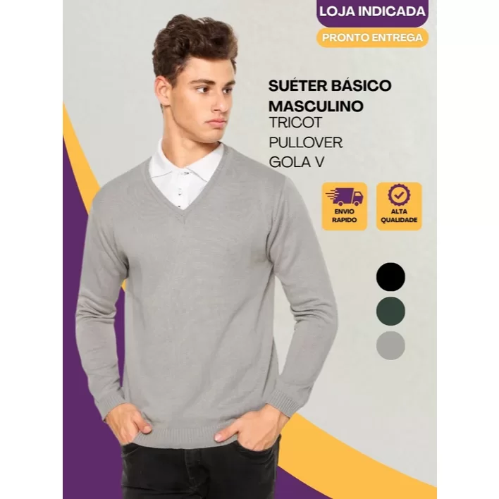 SUETER DE LÃ UNIFORME ADMINISTRATIVO ESCRITÓRIO 