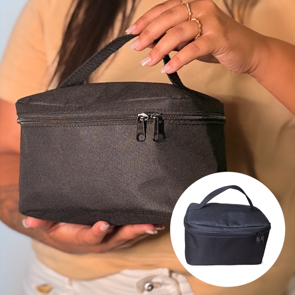 Necessaire Organizadora Portátil Preta Maquiagem Higiene Pessoal Bolsa De Viagem Unissex