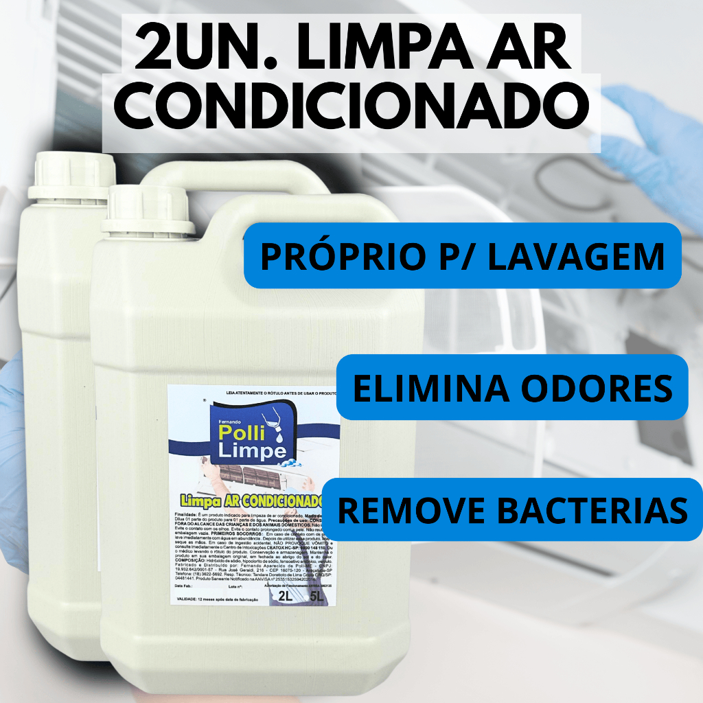 Kit 2 Unidades Limpa Ar Condicionado Higienização Manutenção de Ar Condicionado