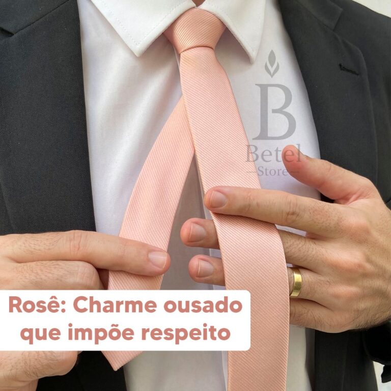 Gravata Rosê Masculina Slim Social Moderna Sofist