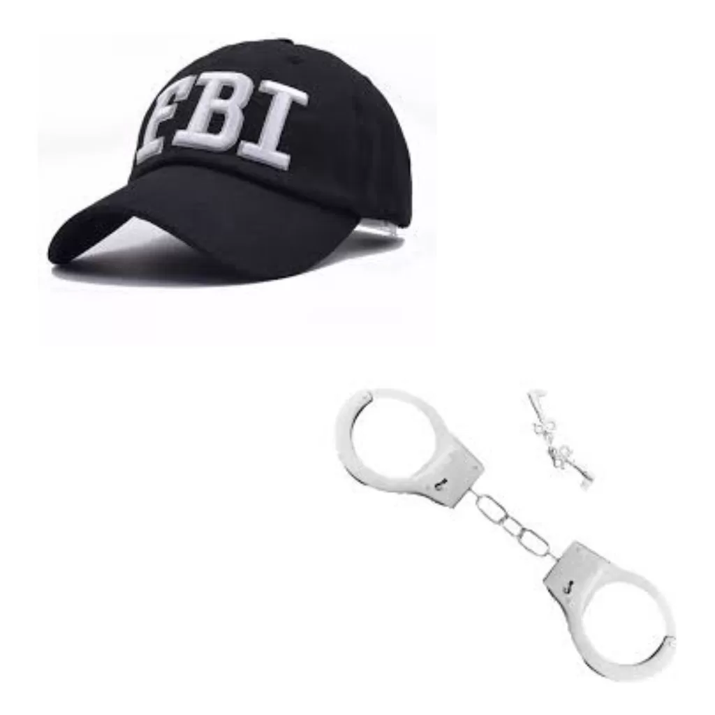 Chapéu Bone Policial + Algema Festa Fantasia