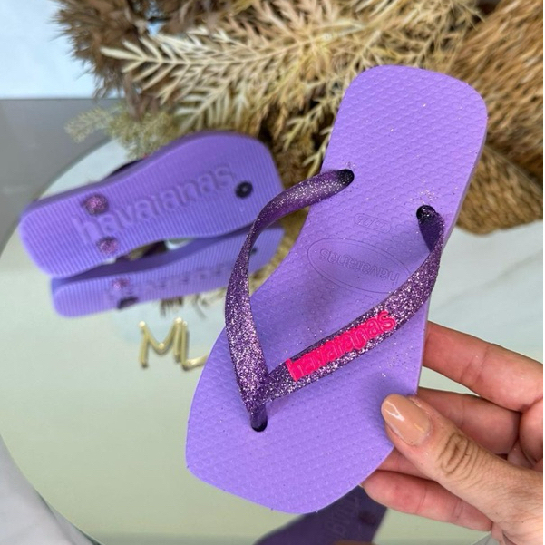 Chinelo Infantil Rasteirinha de Dedo Tira de Glitt