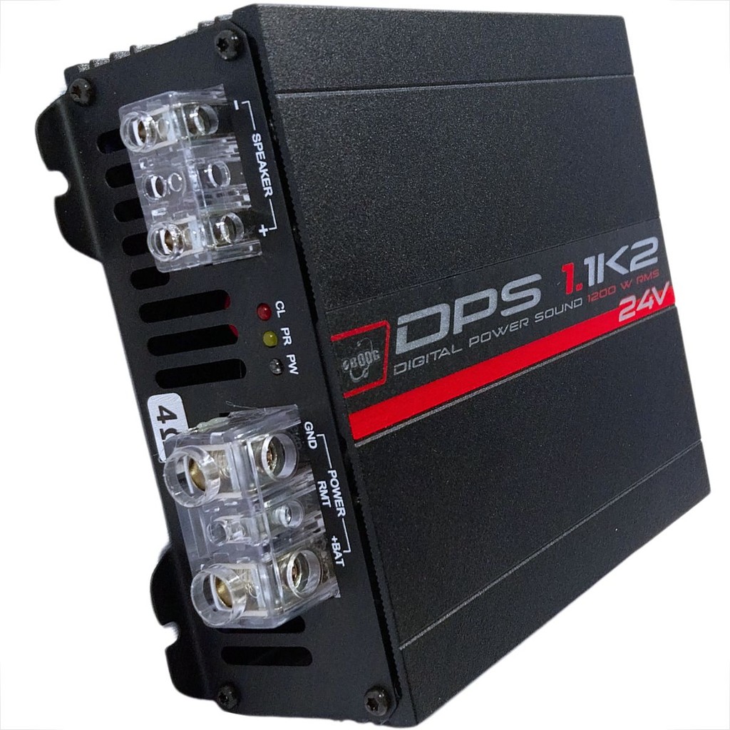 MODULO DE SOM AUTOMOTIVO 1 CANAL 1200WATTS RMS 24V BOOG DPS-11K2 4OHMS 24 VOLTS