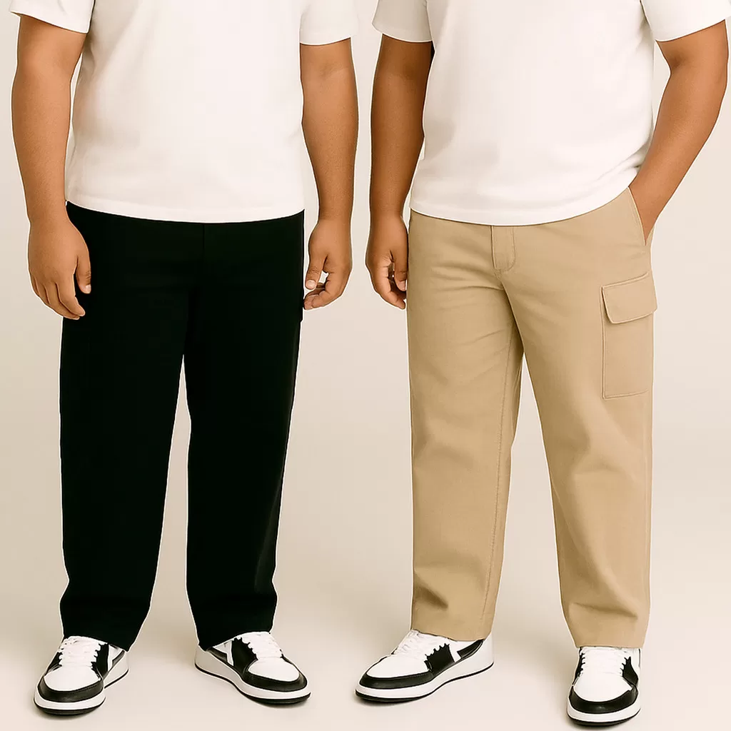 Calça Cargo Plus Size Masculina Sarja com Cordão Tamanho Grande G1 G2 G3 Diversas Cores