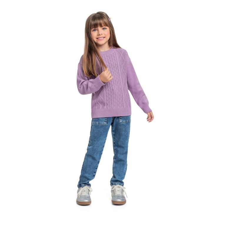 Blusão em Tricô Infantil Menina Quimby
