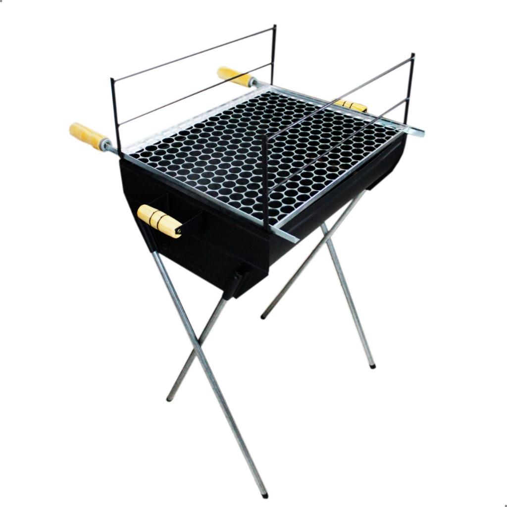 QUEIMA DE ESTOQUE Churrasqueira a Carvão 96cm Com Grelha Inclusa em Aço Reforçado Espetinho Grande
