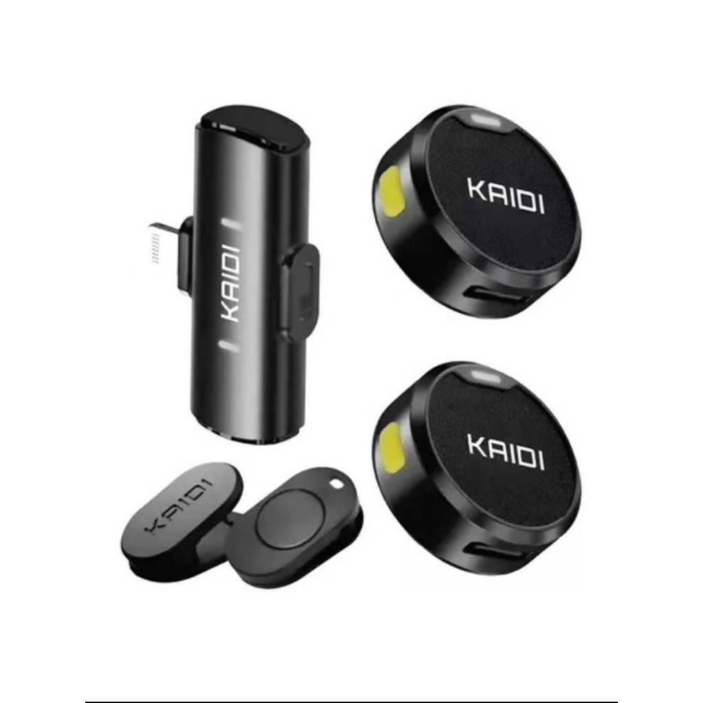Microfone de Lapela Sem Fio KAIDI KMF4-C  Tipo-C, Maginético e Alta Qualidade de Som Bateria Longa,