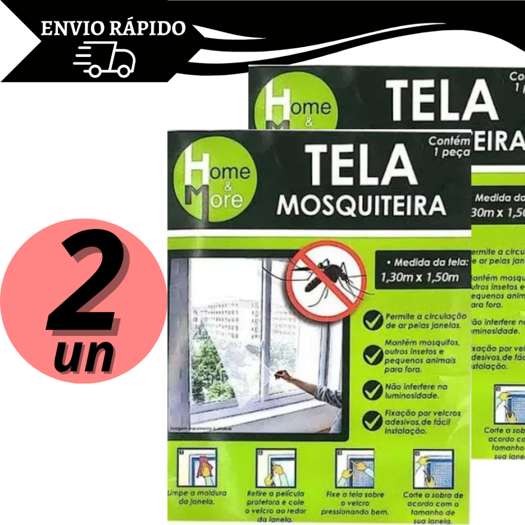 Kit 2 Tela Proteção Mosquiteira Janela Basculante  Contra Mosquito Pernilongo Dengue inseto