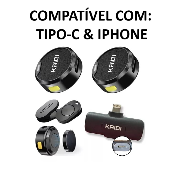 Microfone de Lapela Sem Fio Duplo – Compáti