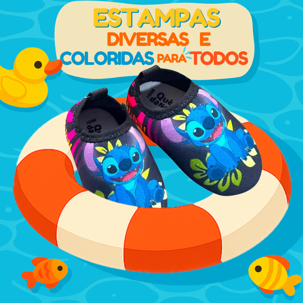 Calçado Infantil Piscina Antiderrapante Estampado 16 ao 26