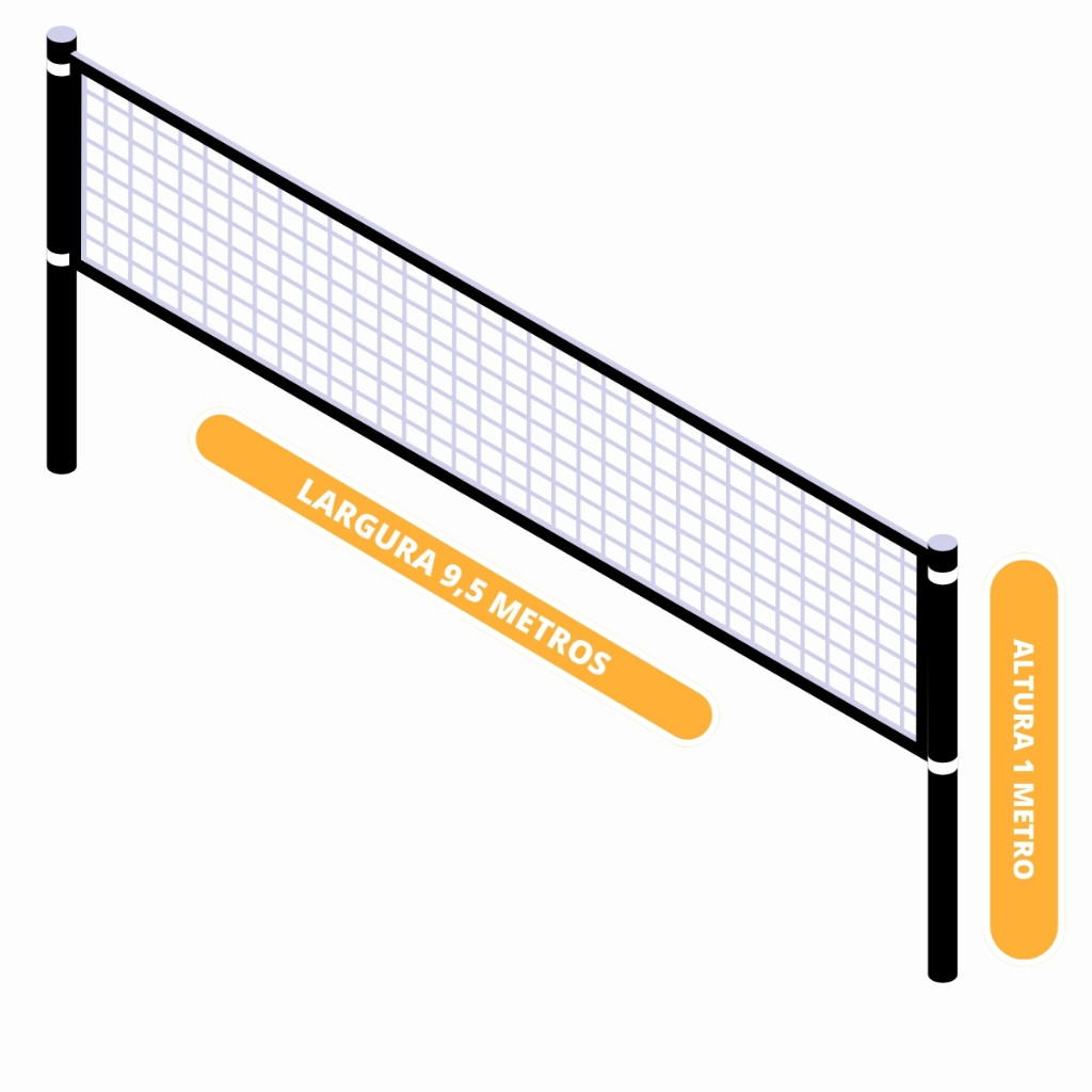 Rede de Vôlei Profissional 9m com 1 Lona  Fio 1mm Resistente