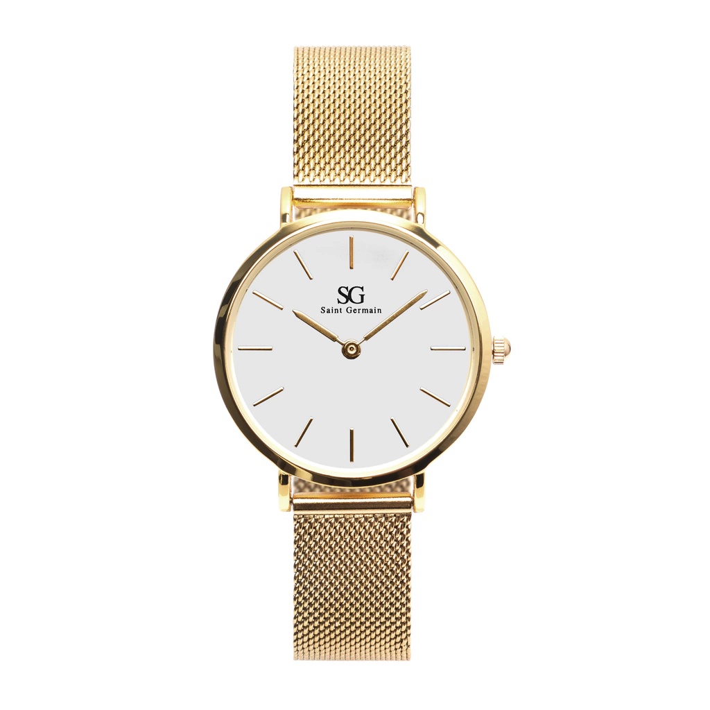 Relógio Feminino Dourado Saint Germain Chelsea Gold 32mm Fundo Branco