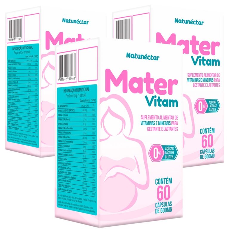 Kit 3 Potes Mater Vitam Suplemento Vitaminas e Min