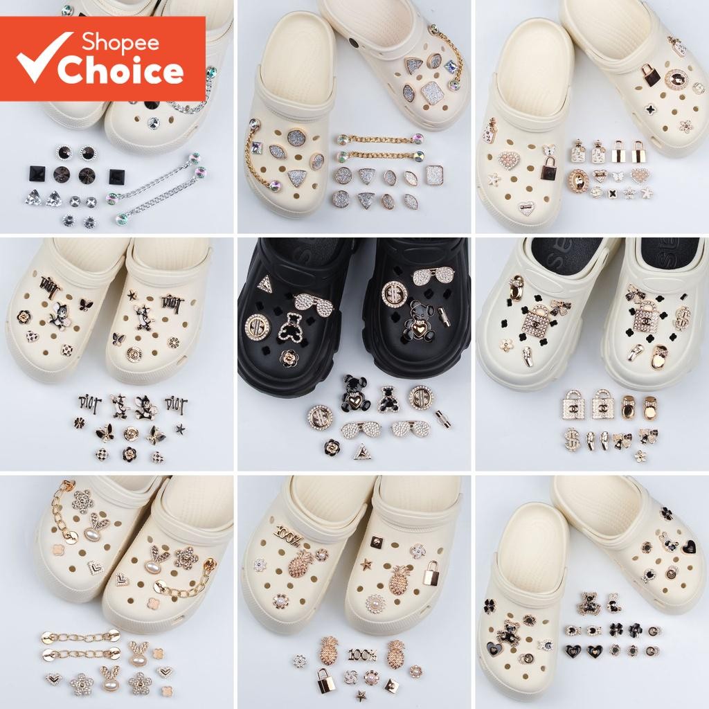 Amuletos De Sapato De Urso Fofo , Coelho Punk E Borboleta | Acessórios DIY Para Sandálias Tamancos F