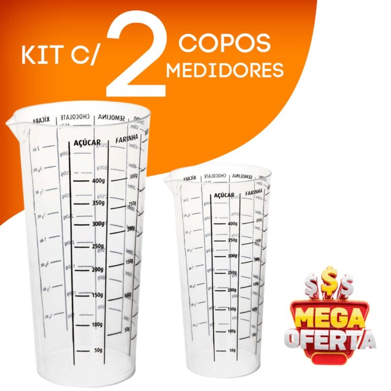 Copo Plástico Medidor Dosador Transparente Gradua