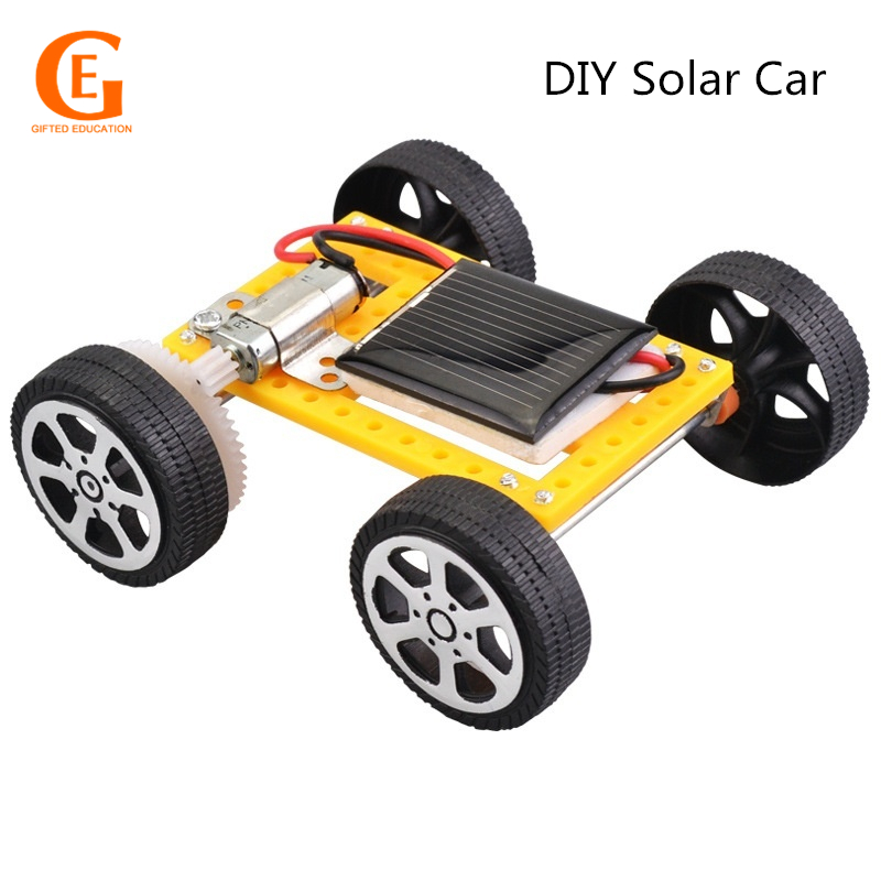 Donativo De Educação DIY Ciência Educacional Brinquedo Mini Solar Car Assemble Robot Kits Montagem M