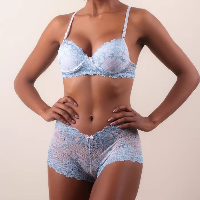 Conjunto Lingerie Calcinha e Sutiã Com Bojo Em Re