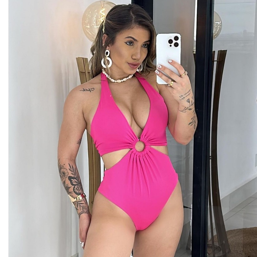 Body Maiô Feminino Biquini Engana Mamãe Decote Argola Com Bojo Premium