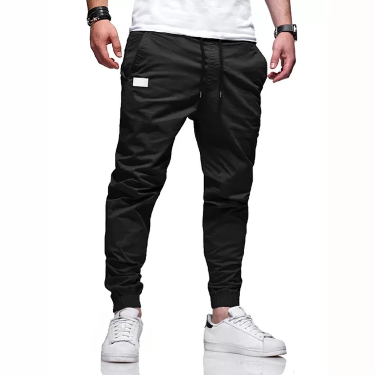 Calça Jogger Masculina Punho Lycra Elastano Preto