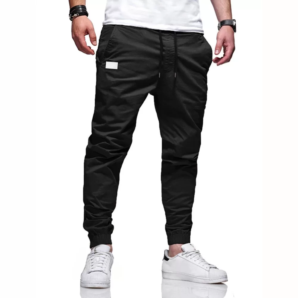 Calça Jogger Masculina Punho Lycra Elastano Preto