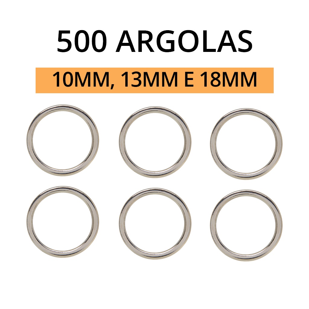 Argola de Metal Para Sutiã Kit 500