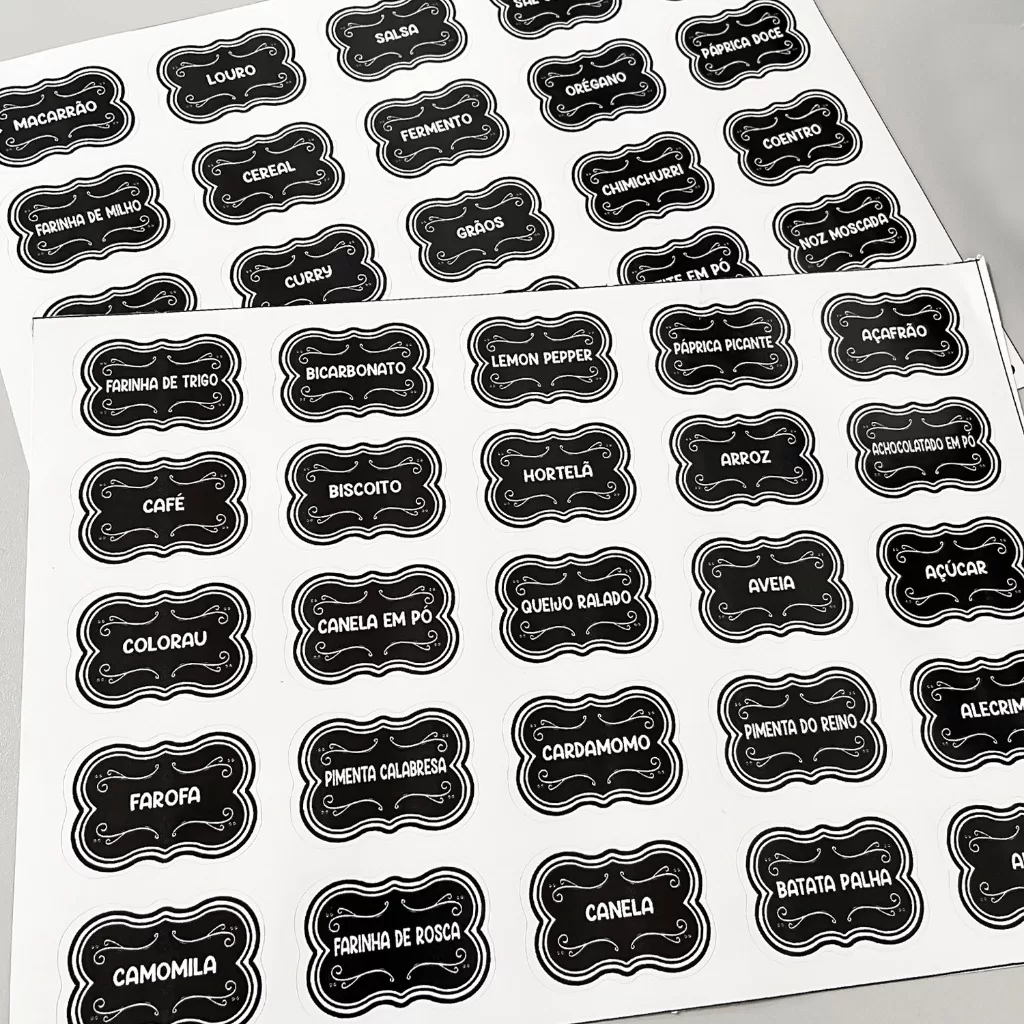 50 Adesivos Para Pote Organizador Tempero Mantimento Condimento 5×3,5cm