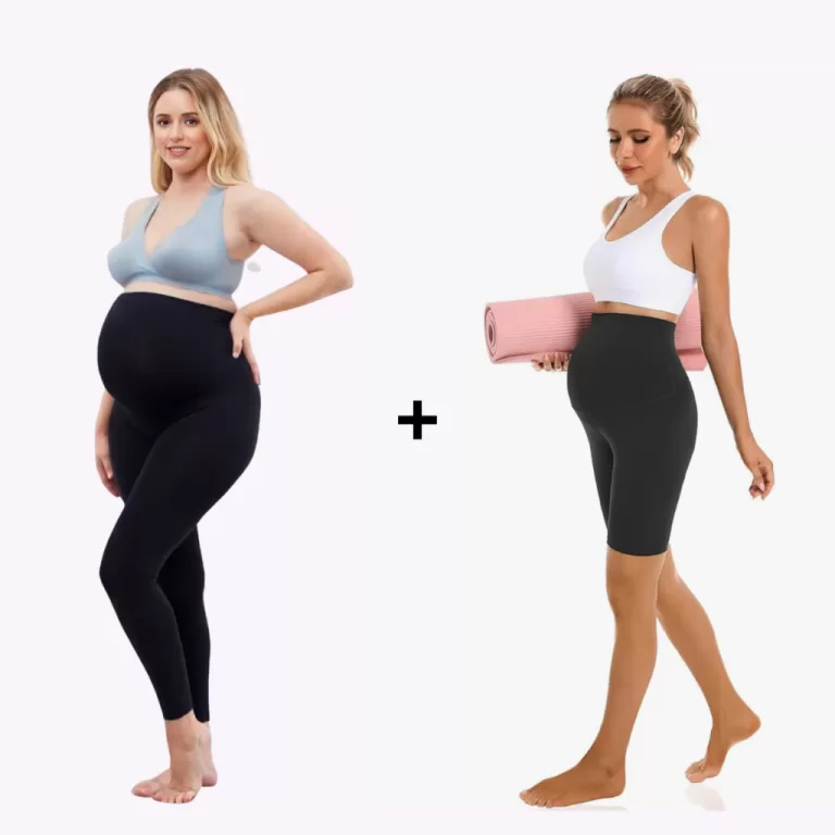 Kit legging gestante com bermuda gestante sustenta