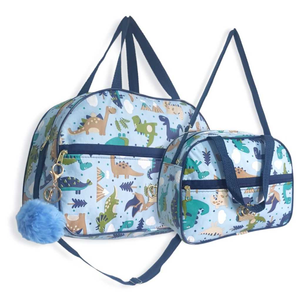 Kit Bolsa Maternidade Dinossauro Menino  Mala de Mamãe Bebe Acompanha 2 peças