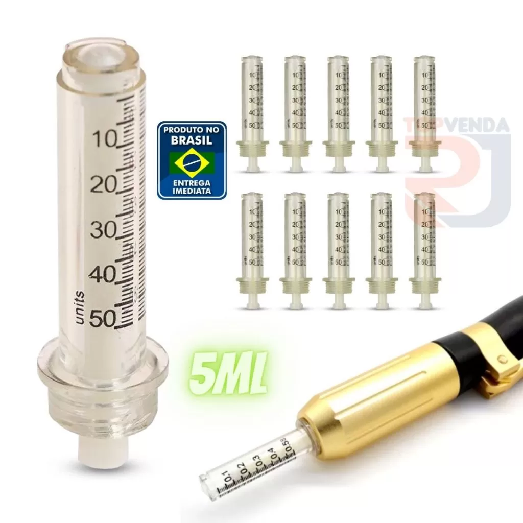 10 Unid. Seringa Para caneta Pressurizada Hyaluron Pen Intraderme 0.5ml