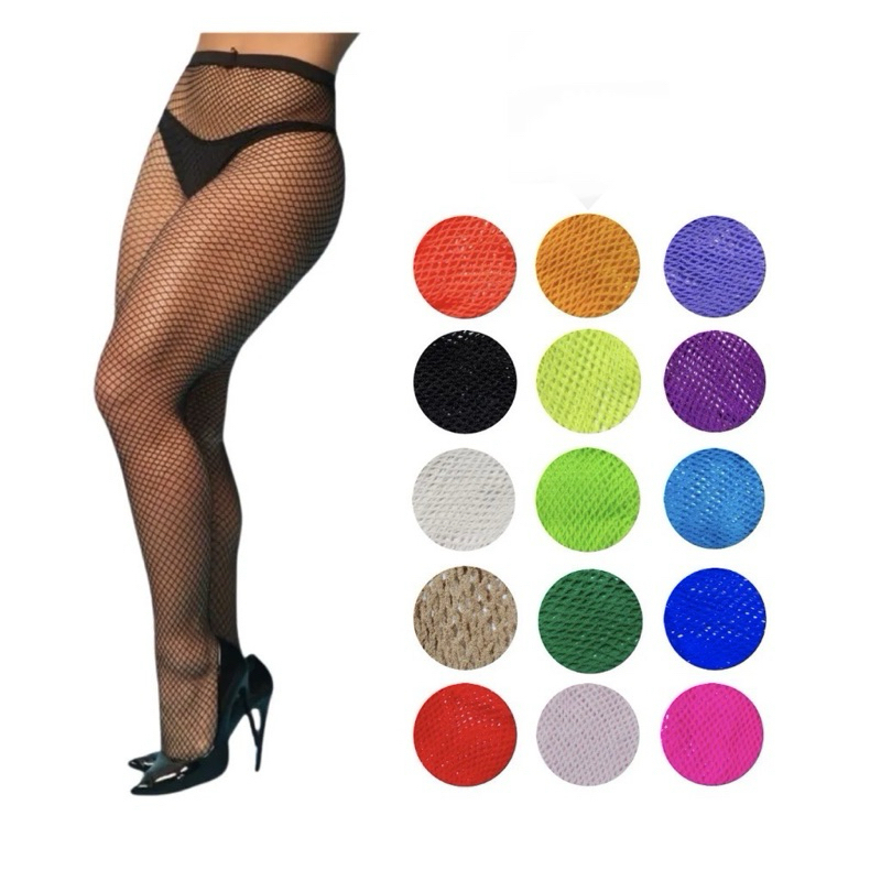 Meia Calça Arrastão Preta ou Colorida Festa Carnaval Fantasia