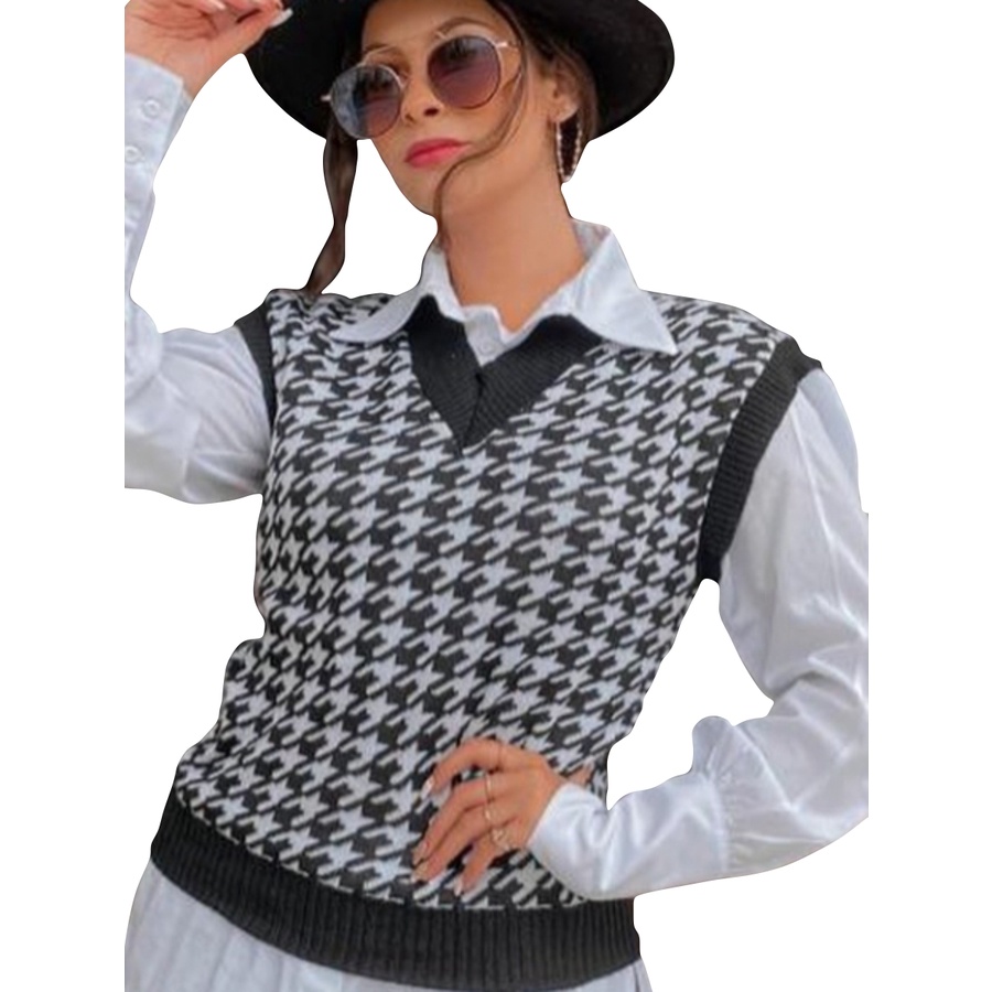 Tricot de Alta Qualidade Direto da Fabrica Pied Poule Regata Promoção