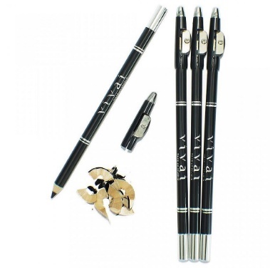 Kit 3 Lapis de Olho Preto Com Apontador – Vi
