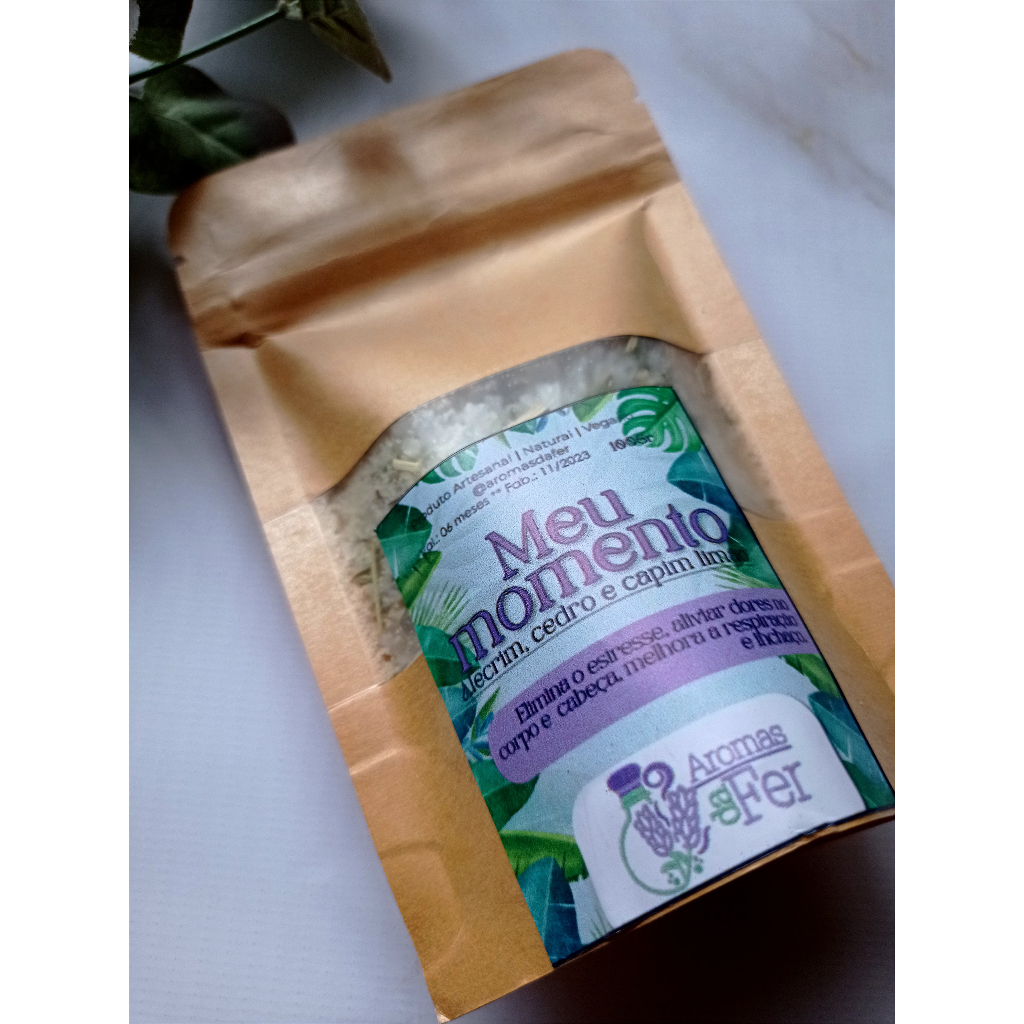 Escalda Pés e Sais de Banho Capim Limão Natural e Vegano