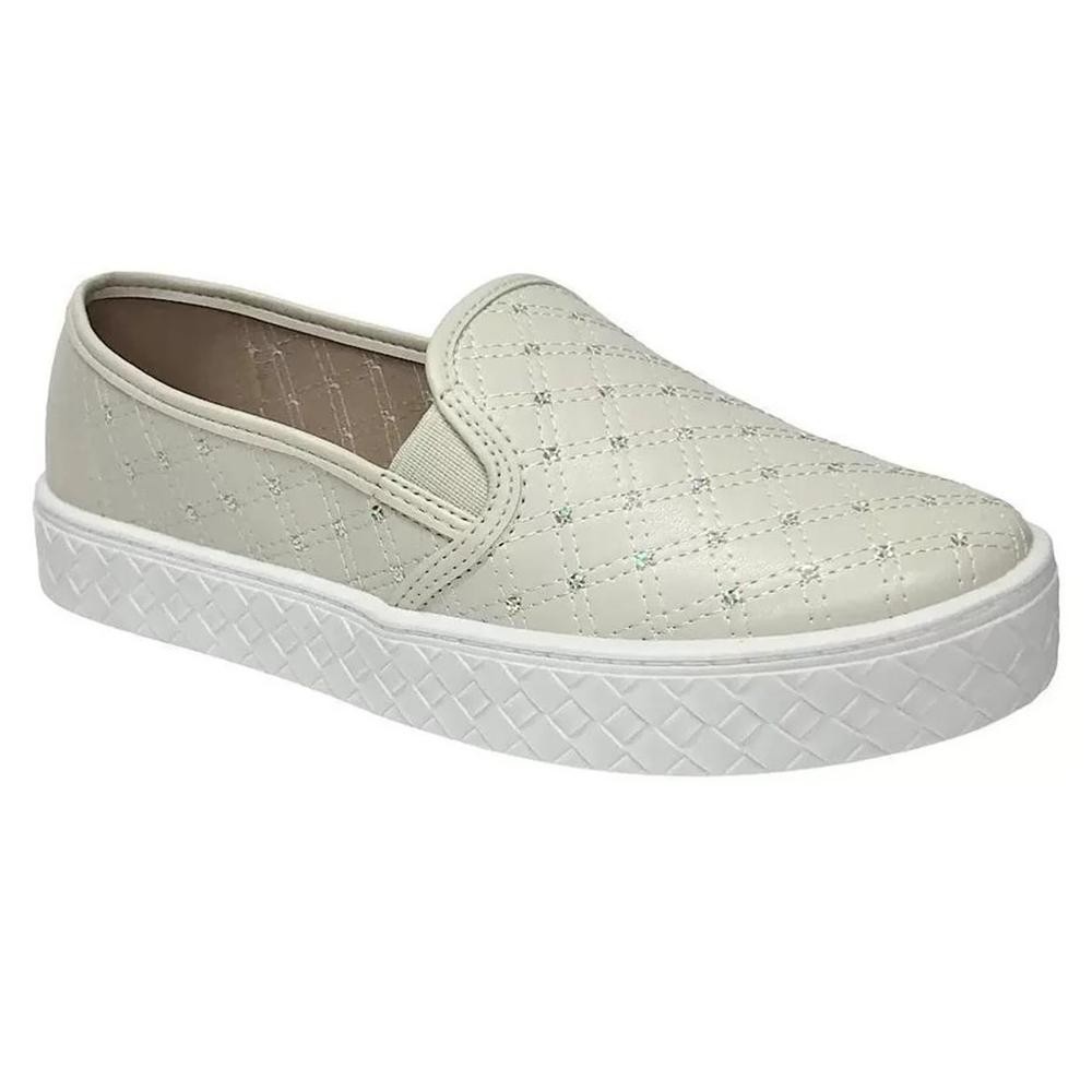 Tênis Slip On Moleca Casual Feminino – Off White