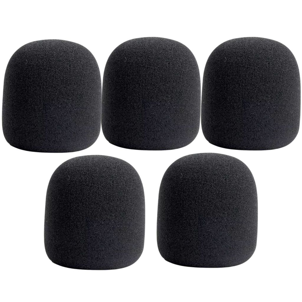 Kit 5 Espumas Protetora Universal Para Microfone – Condensador Pop – Modelo SM58 – Com e Sem Fio – P