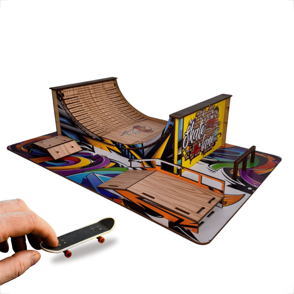 Pista De Skate Em Mdf Adesivado Grafite Manobras Skate De Dedo