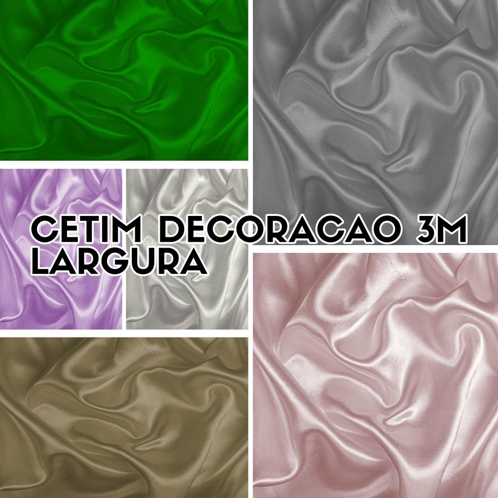 2 Metros Tecido Cetim de Decoração 3m de Largura | Decorações, Forros, Cortinas (2m x 3,00m)