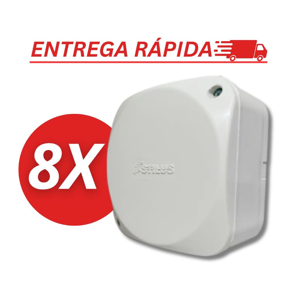 KIT 8 Caixas de Proteção Sobrepor Hermética tipo Intelbras Organizadora de Fios CFTV