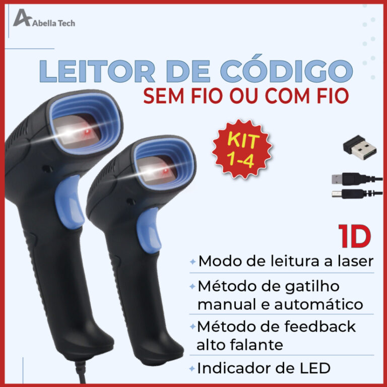 Kit 4 Leitor De Código De Barras Scanner Laser Co