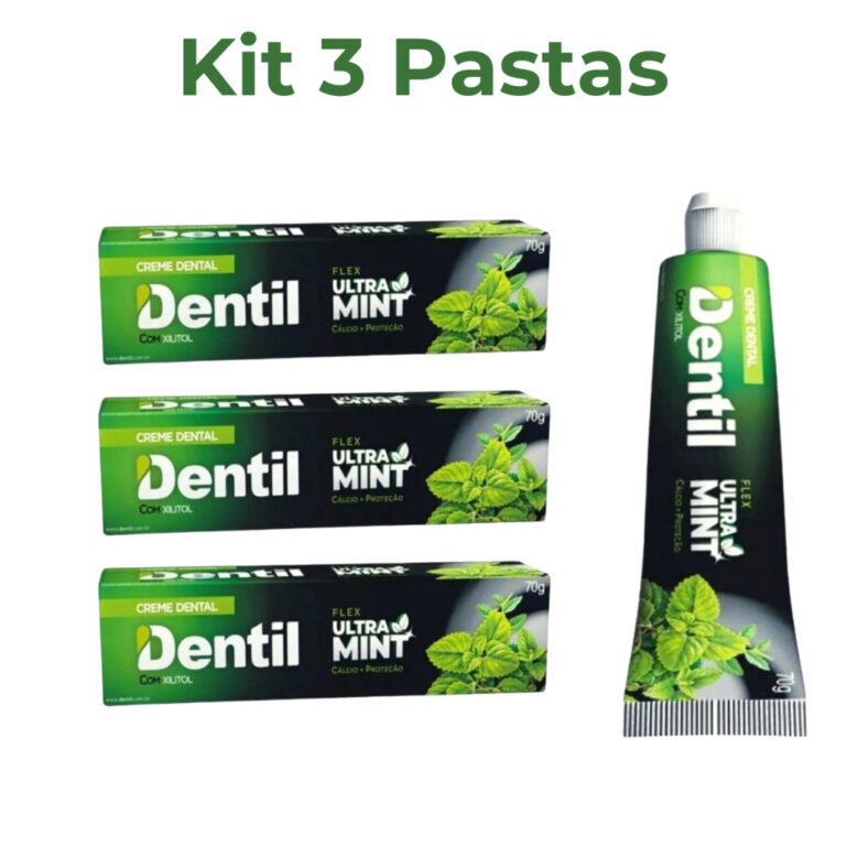 Kit 3 Creme Dental Dentil Ultra Mint Com Xilitol S