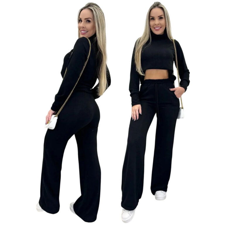 Conjunto Feminino Lanzinha Blusa e Calça Pantalon