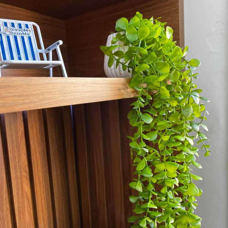 Vaso Decorado Folhagem Eucalipto artificial 60cm