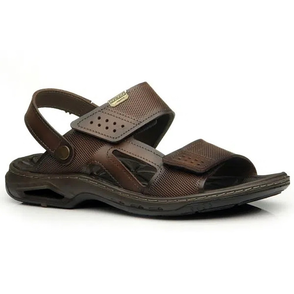 Sandália Couro Pegada Amortecedor 133206 Masculina – Marrom Escuro