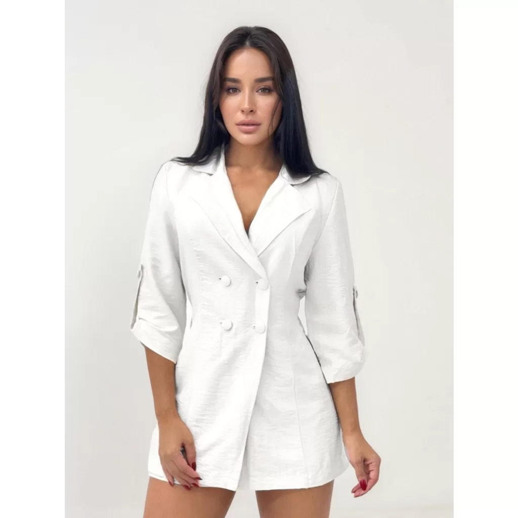 Macaquinho Blazer Feminino Alfaiataria Marant Manga 3/4 Blogueira Elegante