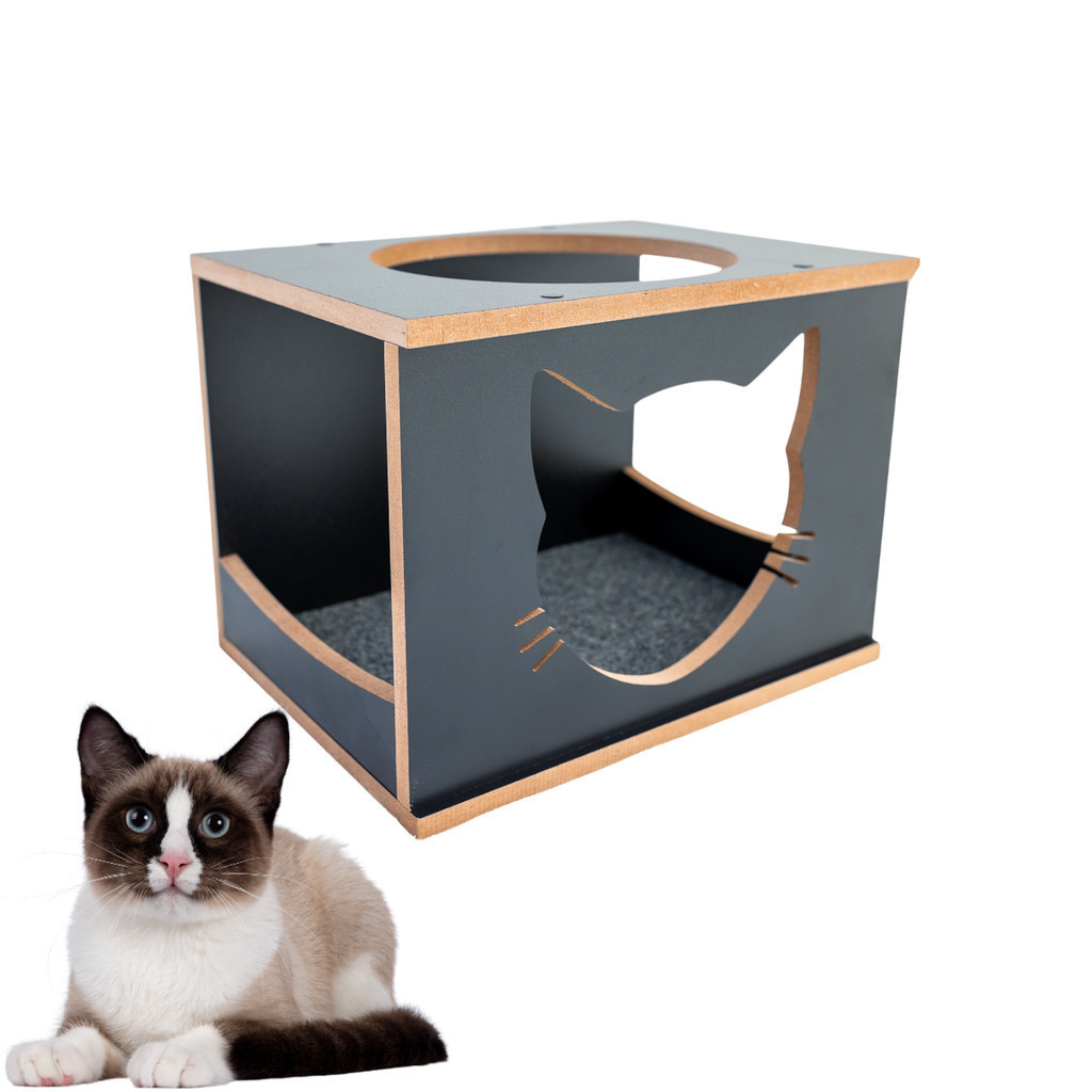 Nicho Gato de Parede 1pç MDF 15mm Laminado REFORÇADO Casa de Gato Envio Parafusado e Montado Premium